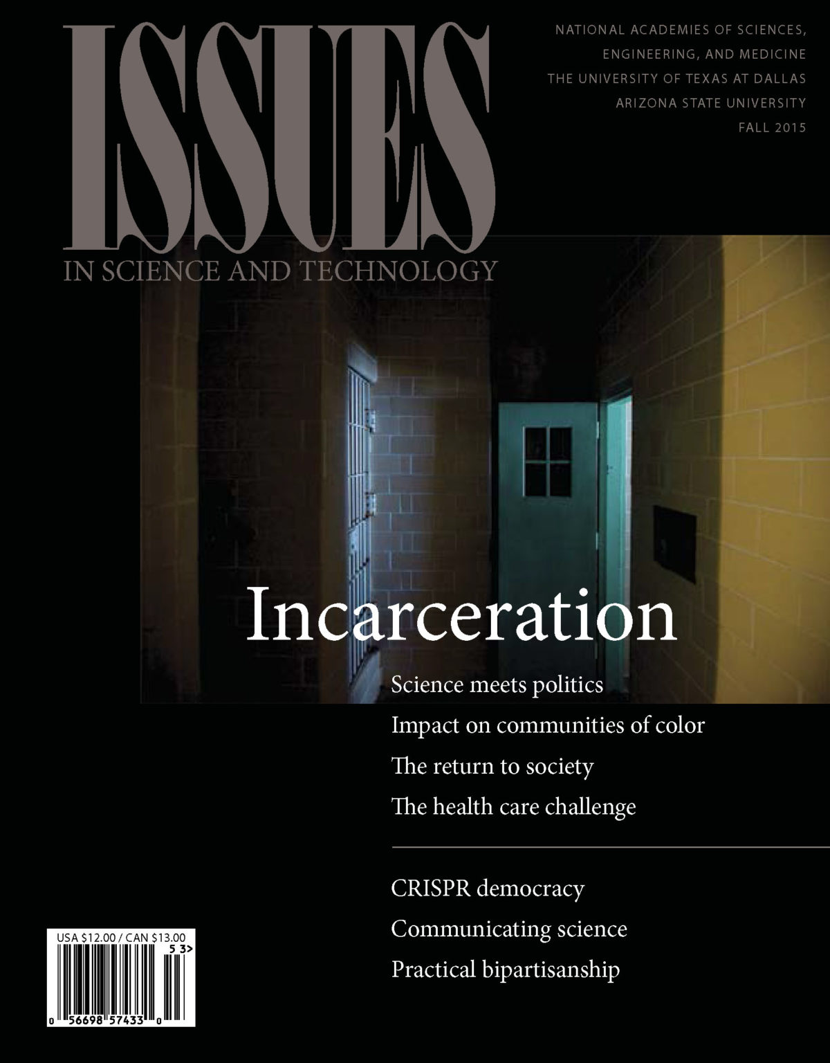 Magazine cover with an open prison door