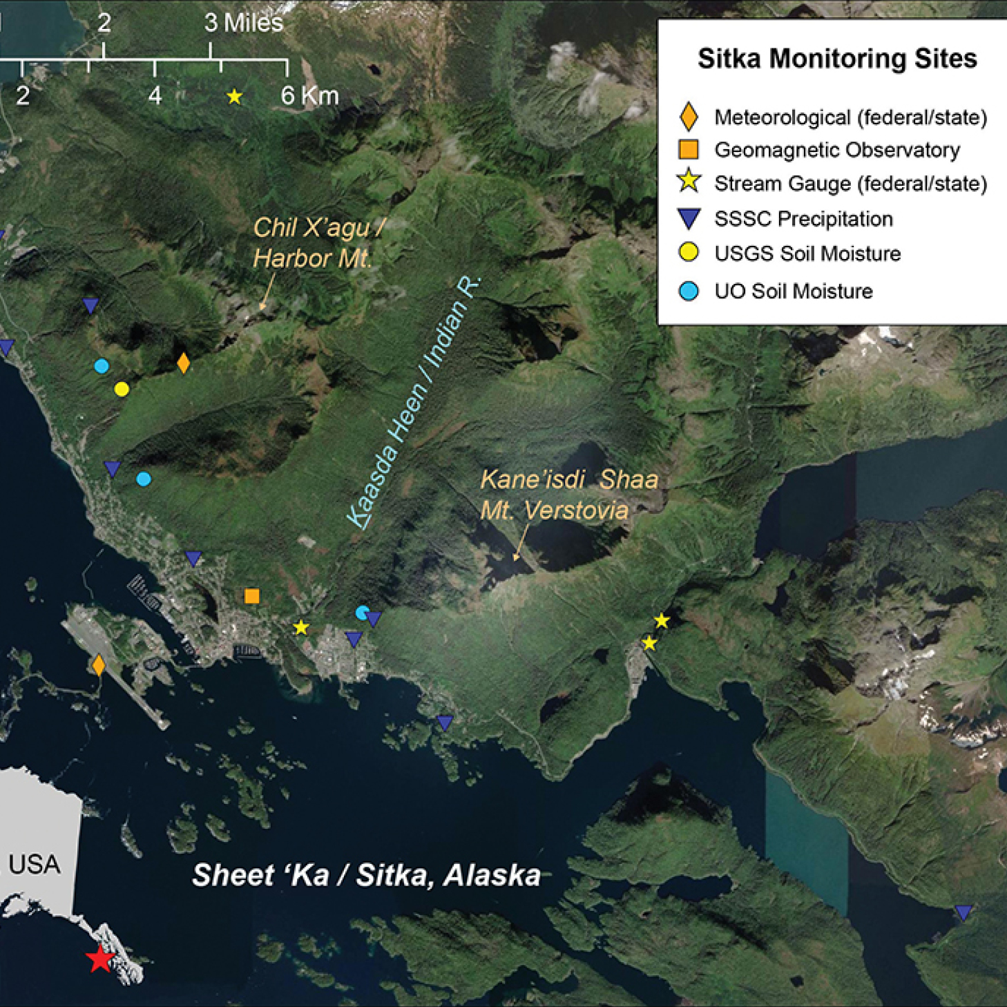Rainfall and soil hydrology monitoring stations installed around Sitka
