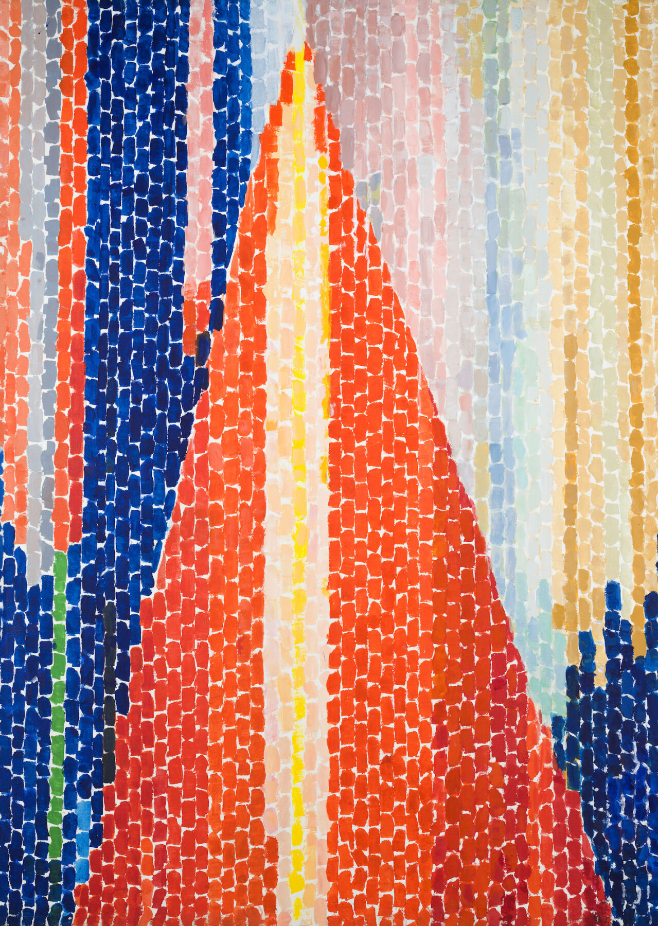 Alma Thomas, Blast Off, acrylic on canvas, 72 x 52 inches, gift of Vincent Melzac, Smithsonian National Air and Space Museum.