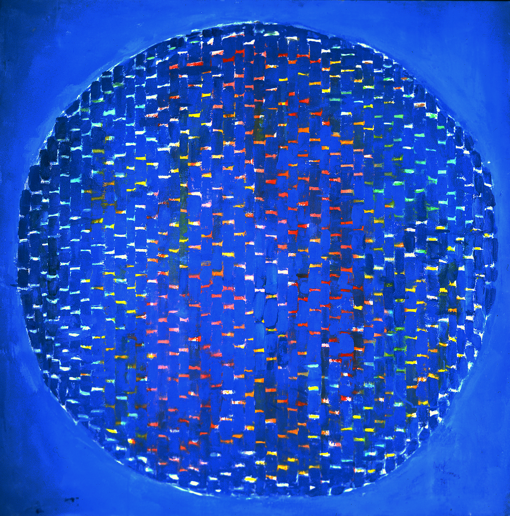 Alma Thomas, Astronauts Glimpse of the Earth, 1974, acrylic on canvas, 50½ x 50½ inches, gift of Mr. and Mrs. Jacob Kainen, Smithsonian National Air and Space Museum.