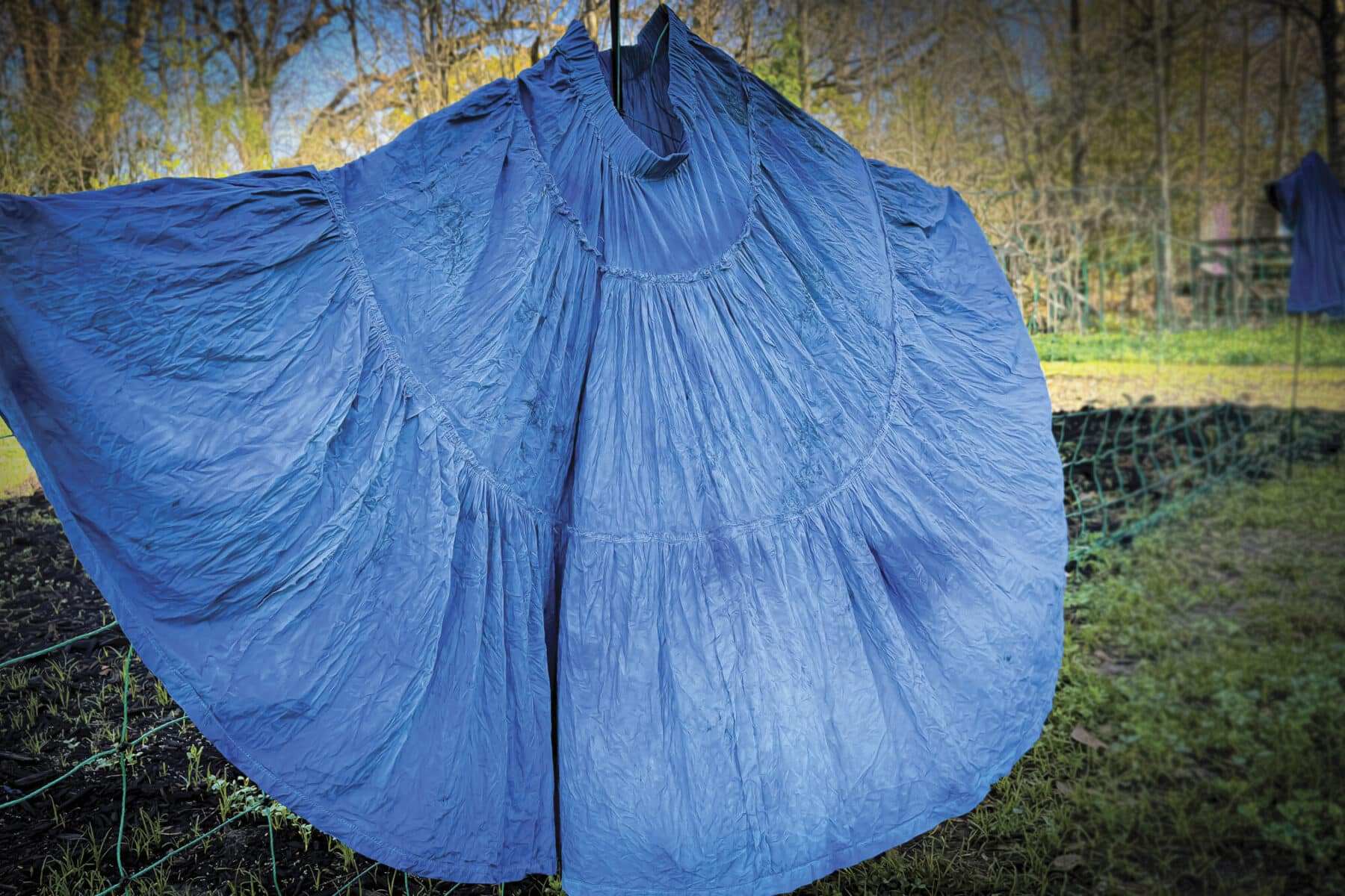 LouAnn Moses’s Ceremonial dress drying at Atelier de la Nature. Photograph by Christopher Just.