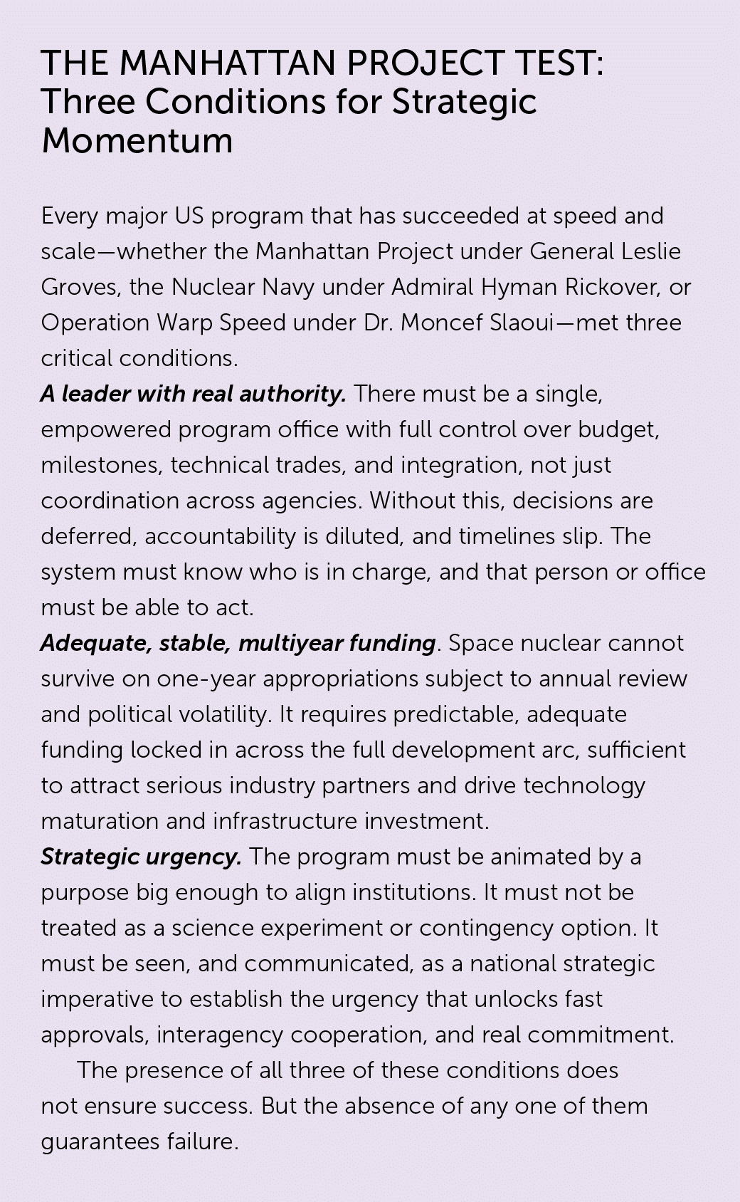 Three Conditions for Strategic Momentum