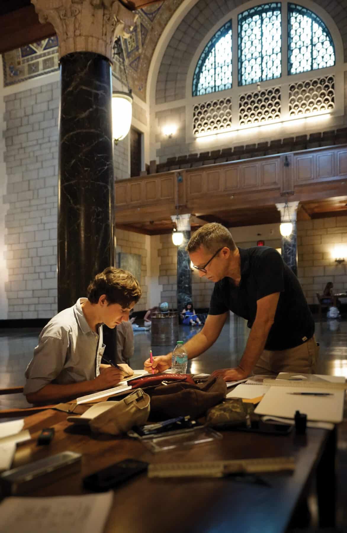 Drawing the Great Hall of the National Academy of Sciences building