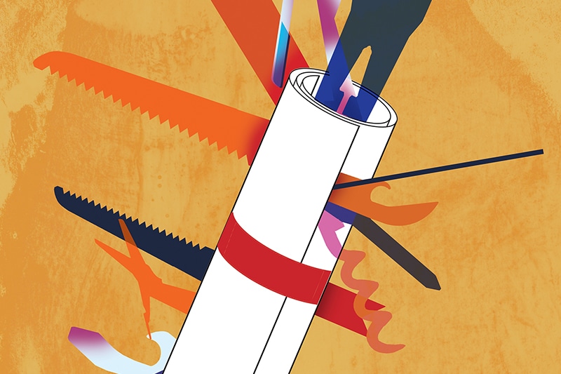 Shonagh Rae's illustration for "Building Pluralistic Intelligence Into the American Research University"