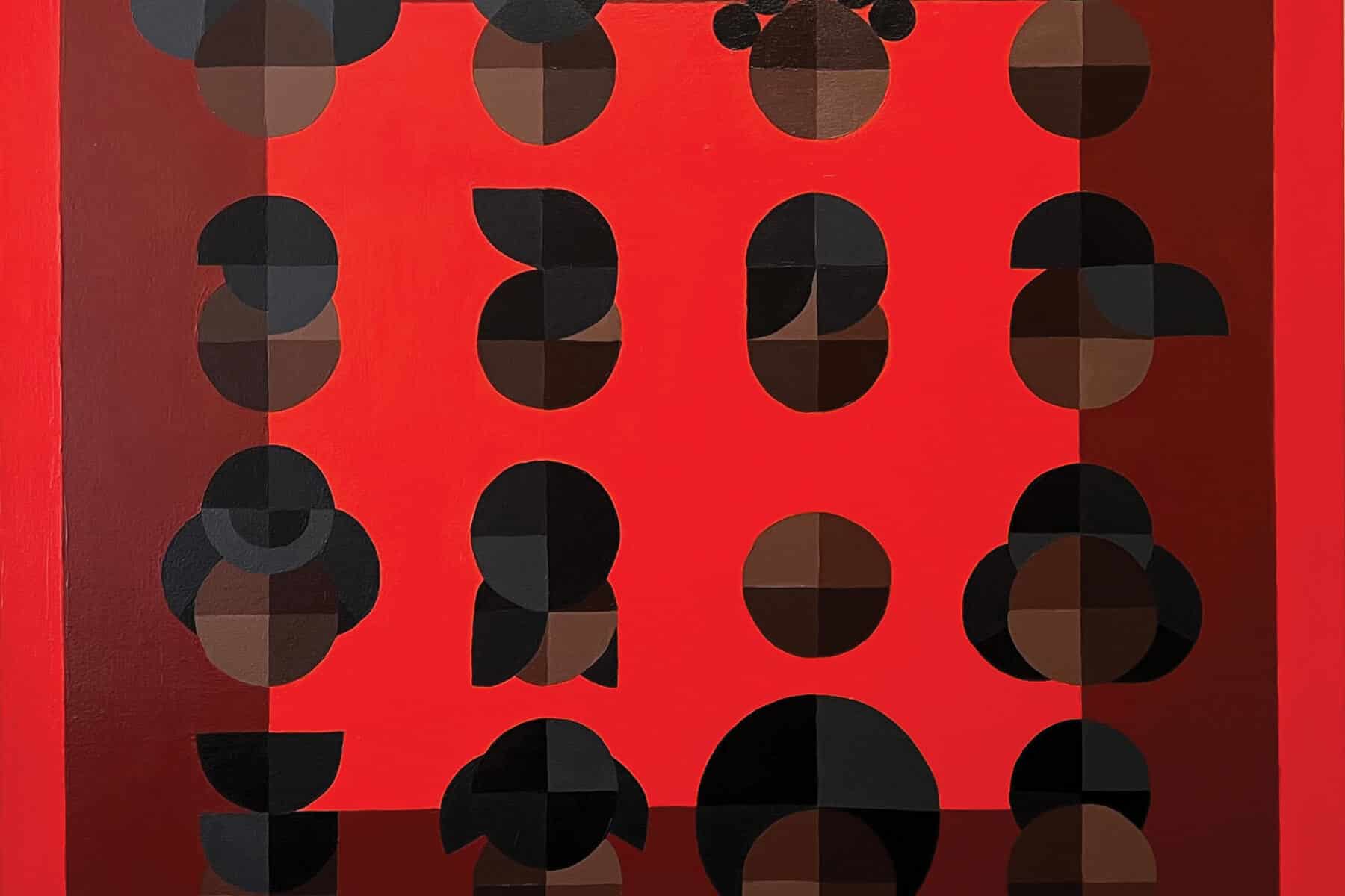 Fitgi Saint-Louis, Aunties, 2022, acrylic on canvas, 40 x 40 inches.