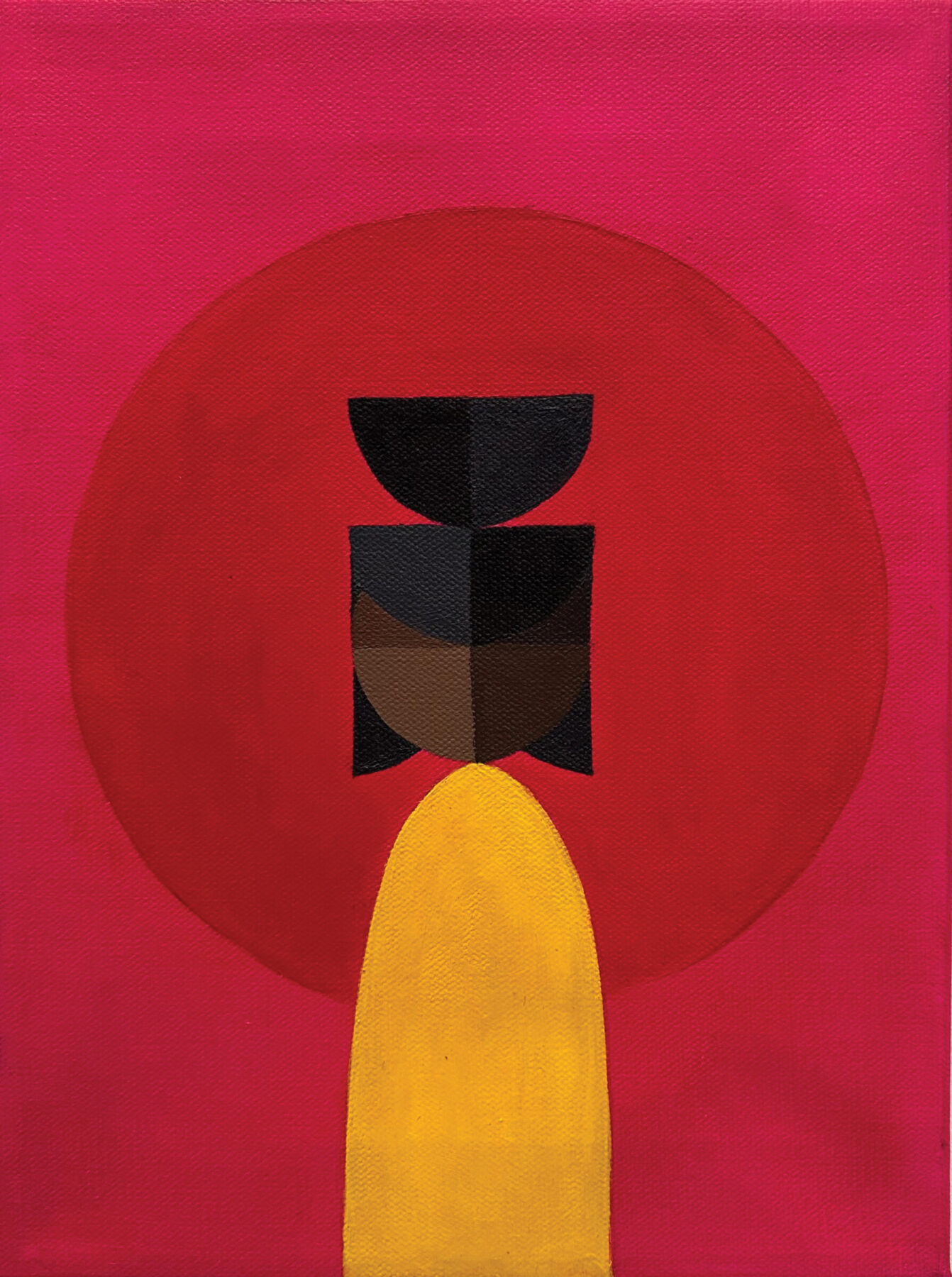 Fitgi Saint-Louis, Ti Soley, 2024, acrylic on canvas, 9 x 12 inches.