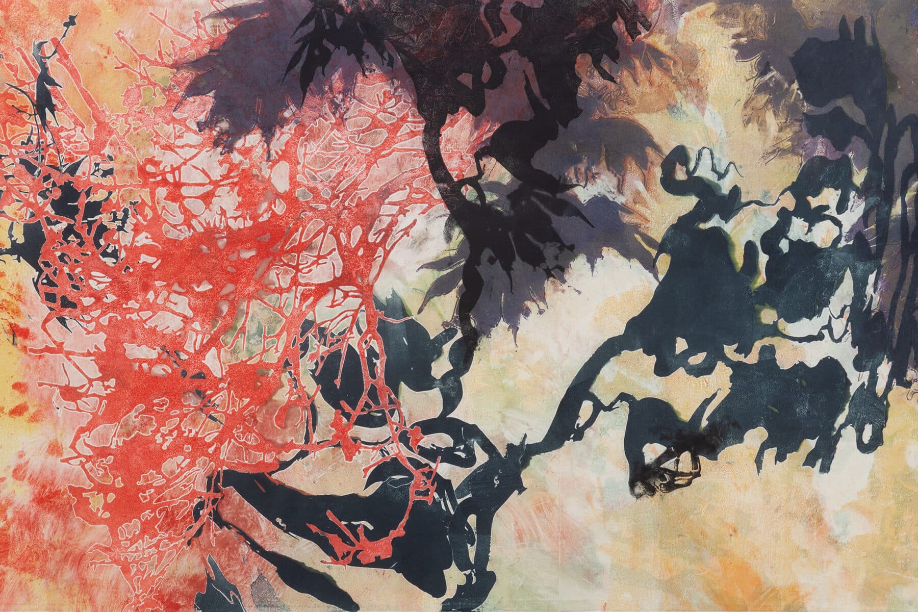 Ilana Manolson, “Exhale-Inhale” (2025), print on mulberry, 21 x 38.5 inches. Courtesy of the artist.