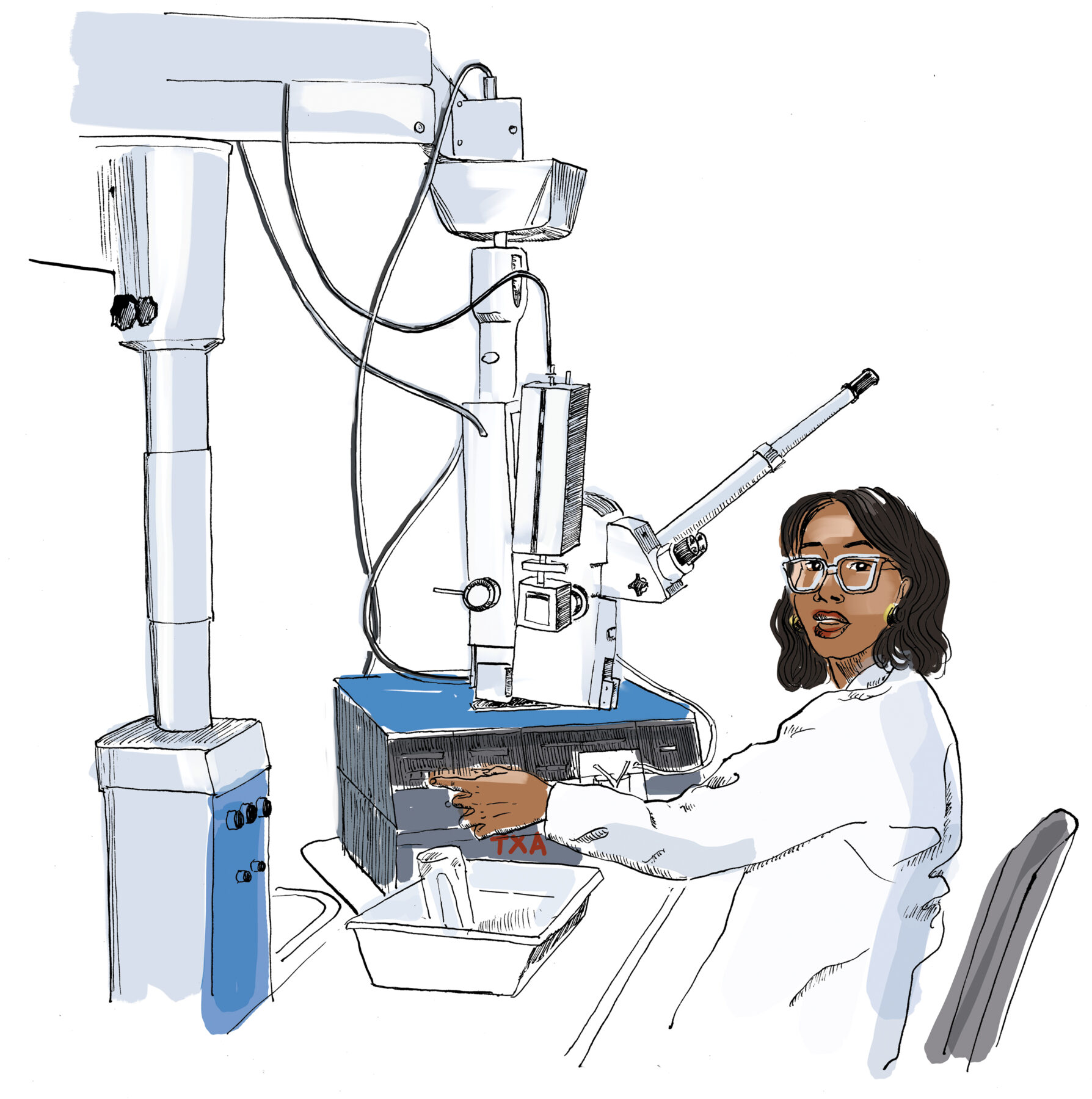 Patricia Bath and the Laserphaco Probe. In 1986, ophthalmologist and inventor Patricia Bath developed a device that used laser technology to remove cataracts with greater precision and less discomfort than earlier methods. Patented in 1988, the Laserphaco Probe helped restore vision for patients around the world and exemplified how advances in medicine and engineering can translate scientific knowledge into life-changing care. Illustration by Olivia Angelozzi.