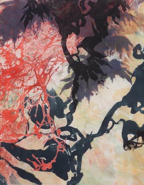 Ilana Manolson, Exhale-Inhale, 2025, print on mulberry, 21 x 38.5 inches.