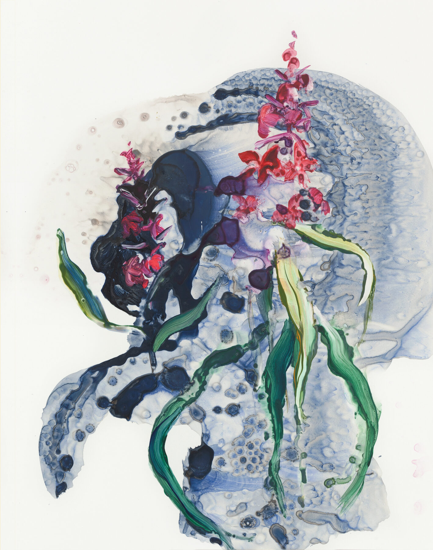 Ilana Manolson, "Fireweed," 2019, acrylic on yupo, 14 x 11 inches. Courtesy of the artist.